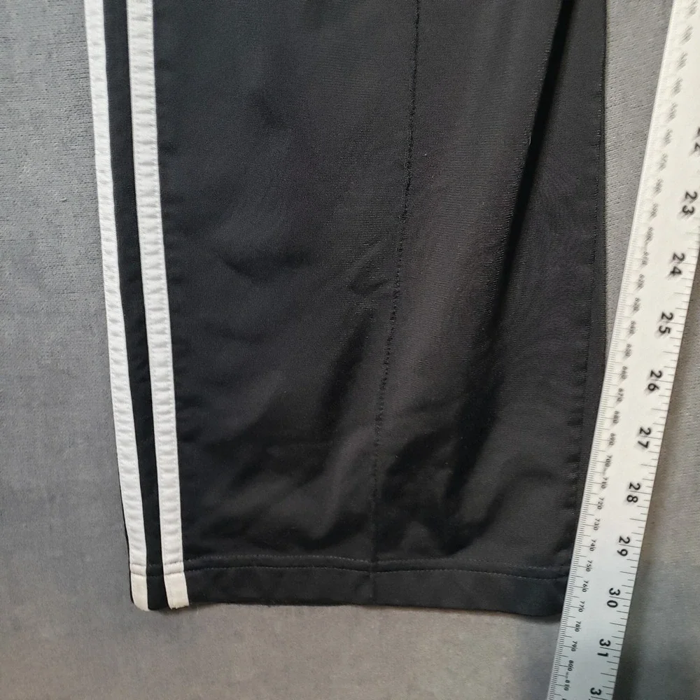 Adidas Track Pants Mens XL Black White 3-Stripe Straight Leg Drawstring Athletic